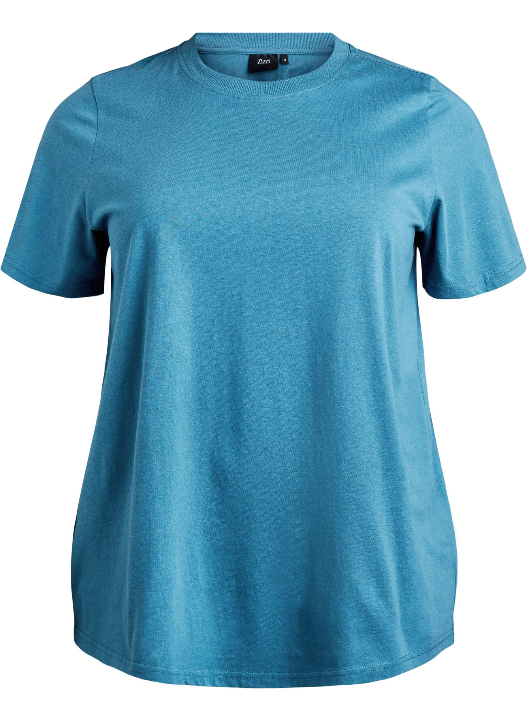 Basic-T-Shirt aus Baumwolle mit Rundhalsausschnitt