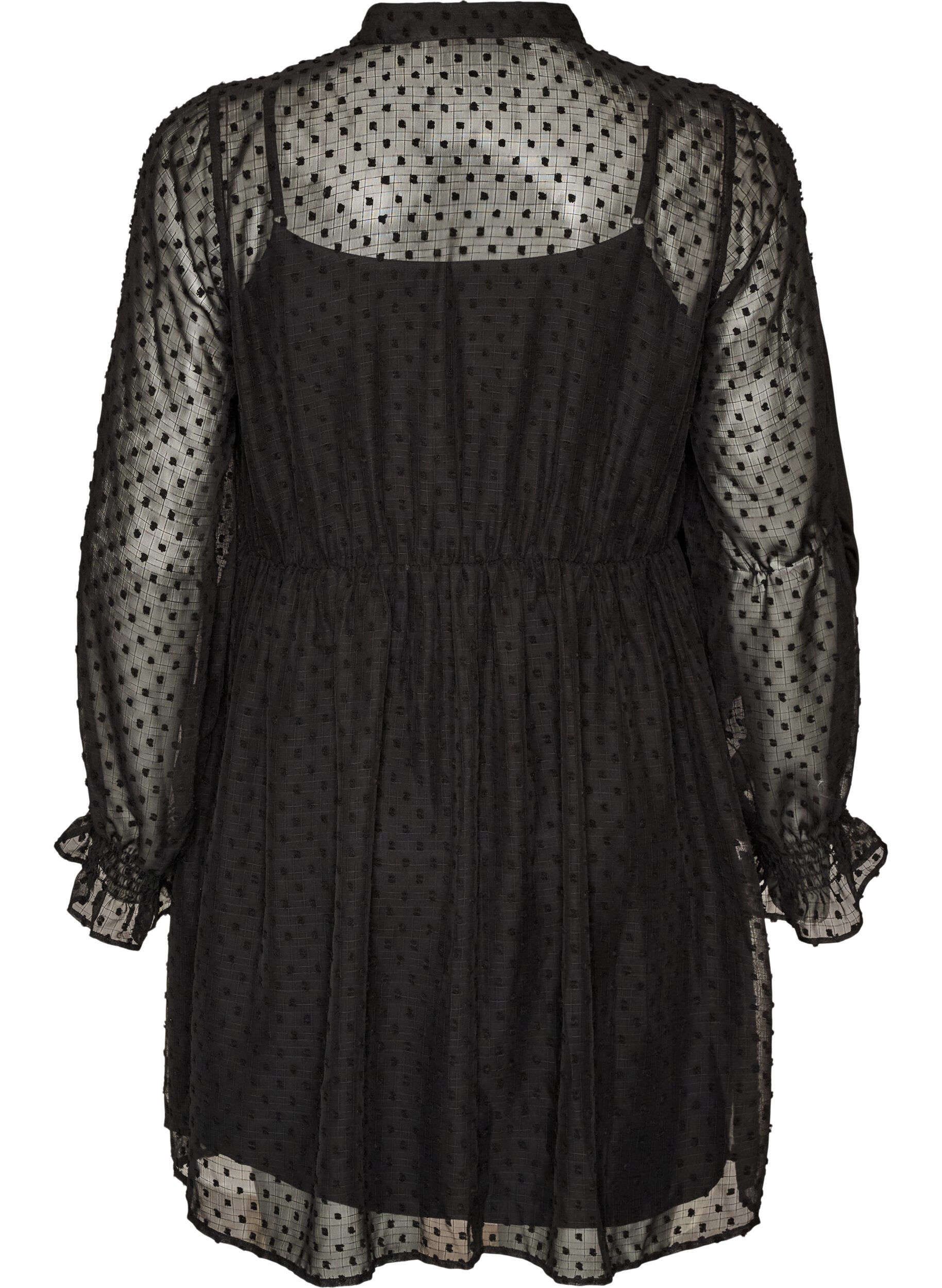 ZizziKleid aus Chiffon mit Guipure-Spitze und Empire-Linie, Schwarz, Packshot image number 1