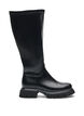 Langer Stiefel aus Kunstleder mit klobiger Sohle, Schwarz, Packshot image number 0