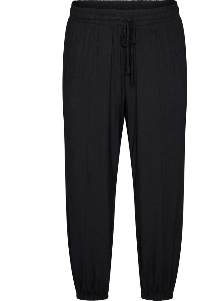 Hoch taillierte Ballonhose aus Jersey, Schwarz, Packshot image number 0