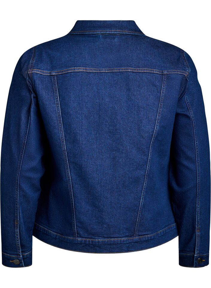 Denim-Jacke aus elastischer Baumwollmischung, Blau, Packshot image number 1