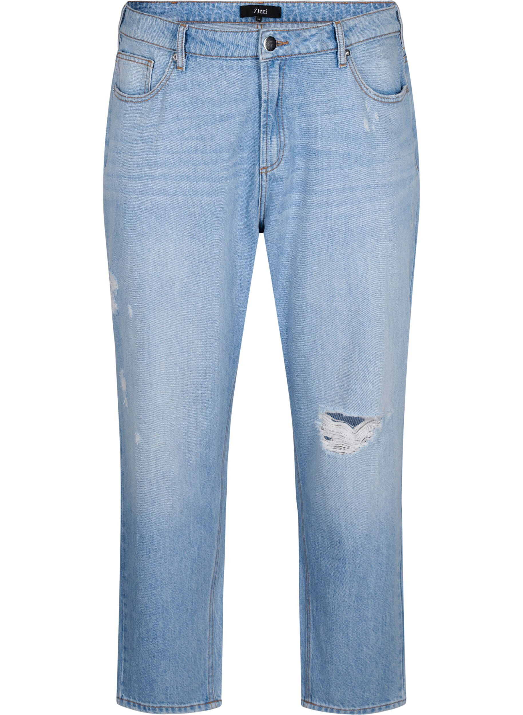 ZizziMille Mom-Fit-Jeans mit Destroyed-Effekt, Light Blue, Packshot image number 0