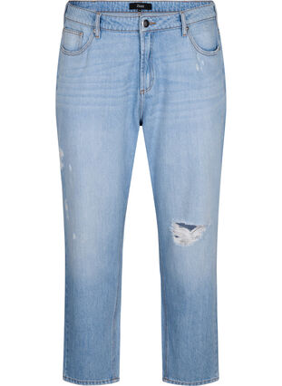 Mille Mom-Fit-Jeans mit Destroyed-Effekt, Light Blue, Packshot image number 0