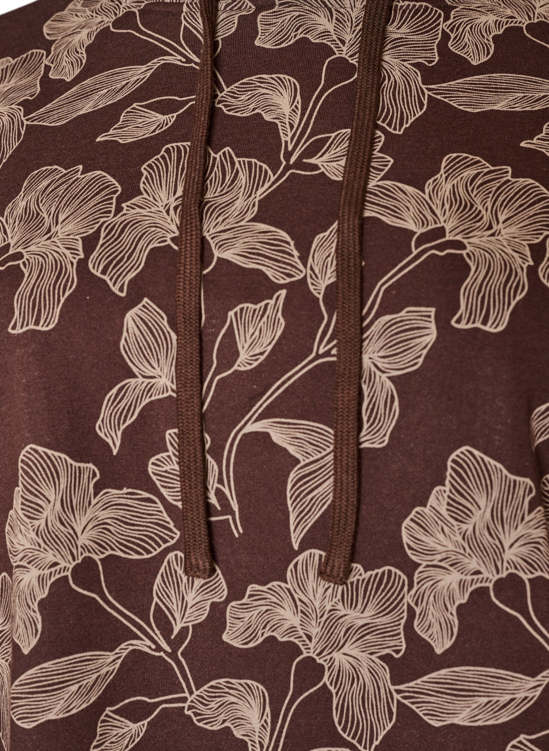 ZizziHoodie mit All-over-Print, Braun, Packshot image number 2