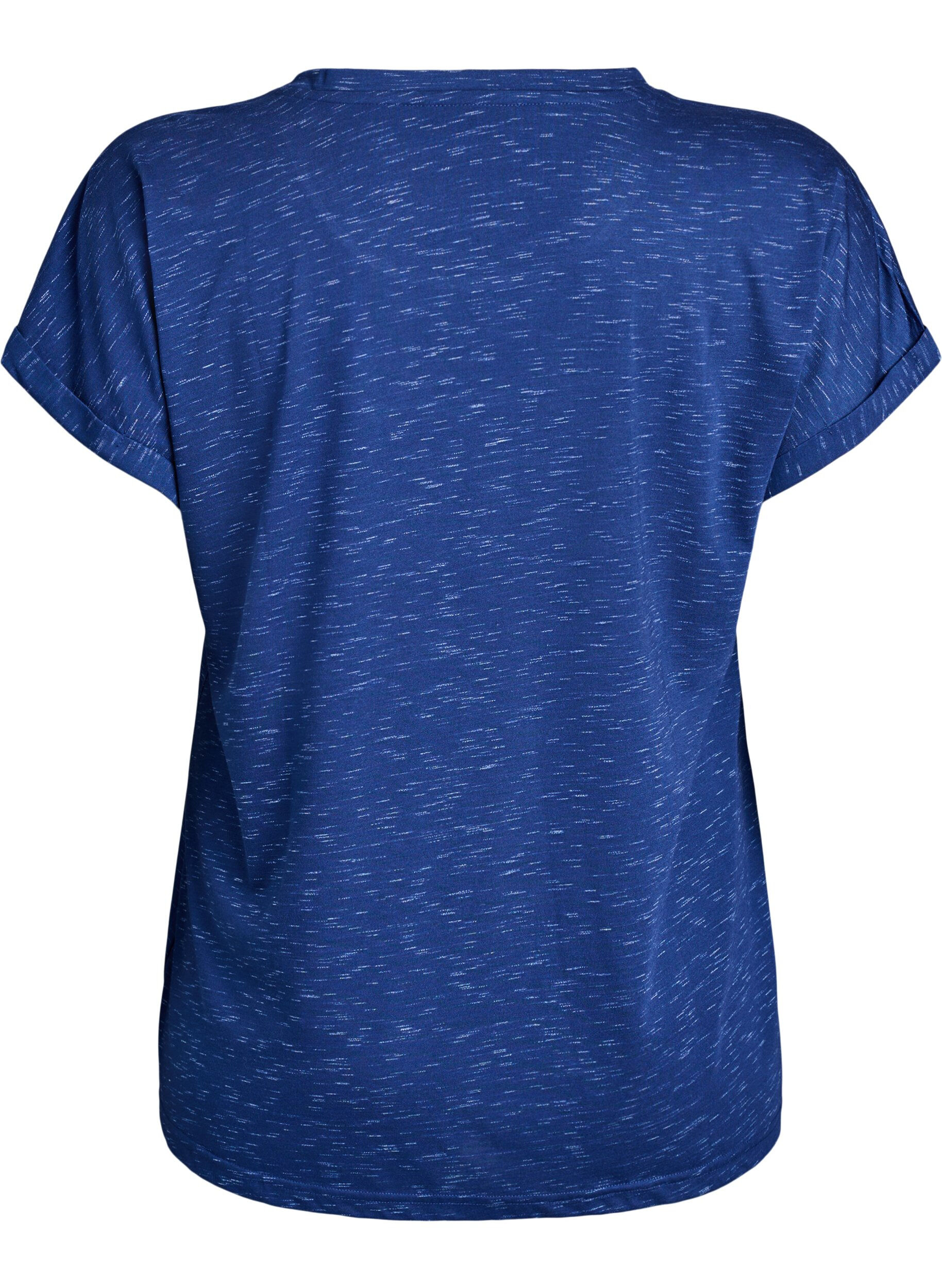 ZizziLockeres Trainingstop mit kurzen &Auml;rmeln, Blau, Packshot image number 1