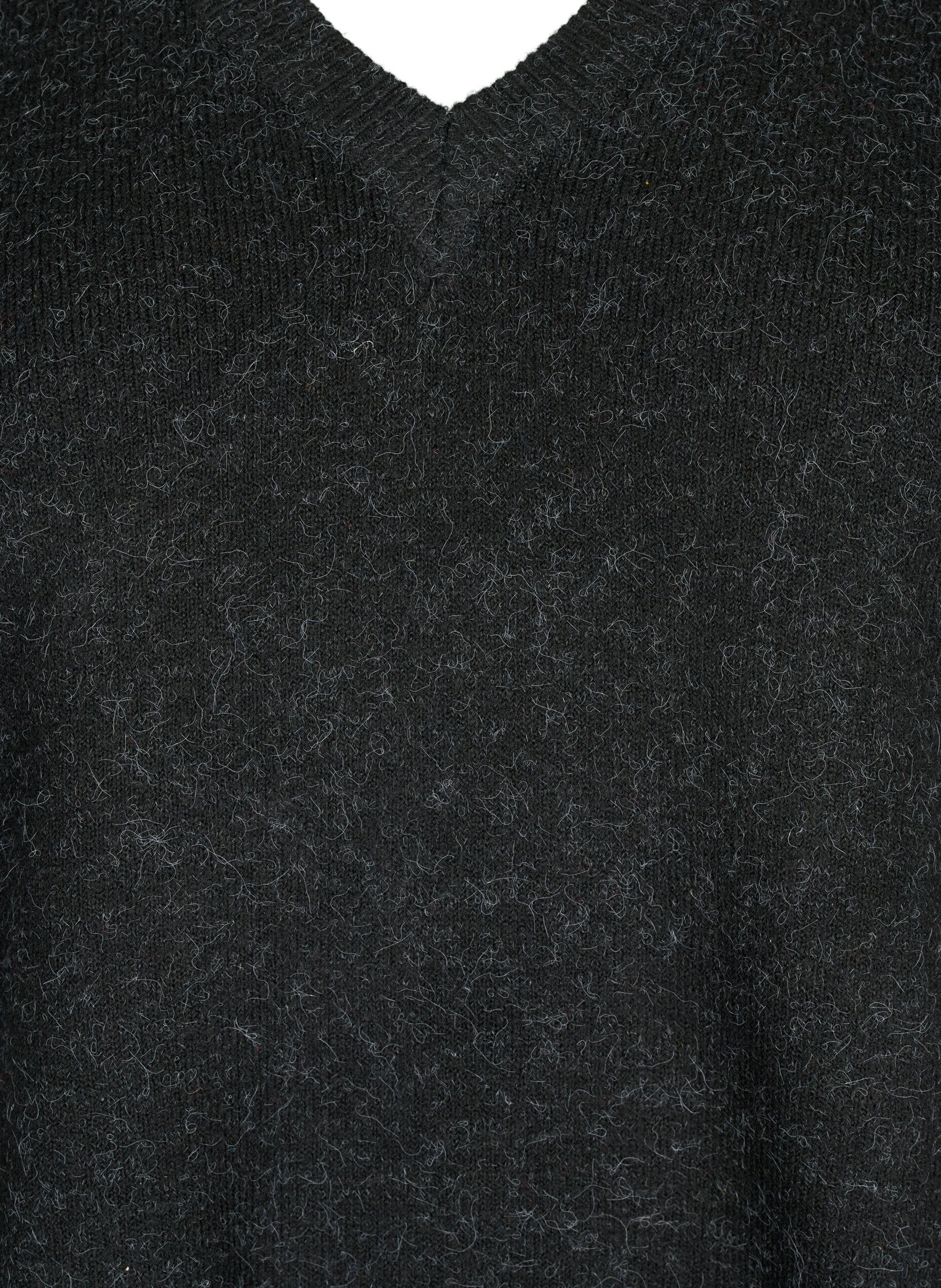 ZizziMelange Pullover mit V-Ausschnitt, Dark Grey Melange, Packshot image number 2