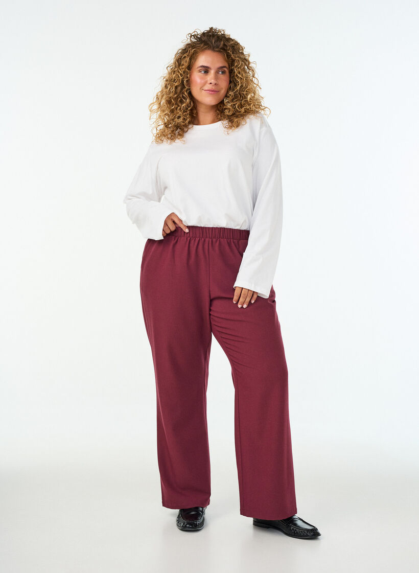Lockere Hose mit Taschen, Rot, Model image number 0