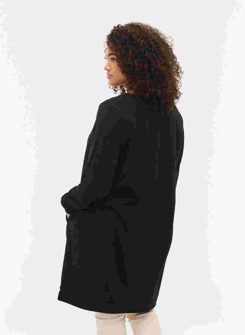 Pulloverkleid mit V-Ausschnitt, Black, Model image number 1