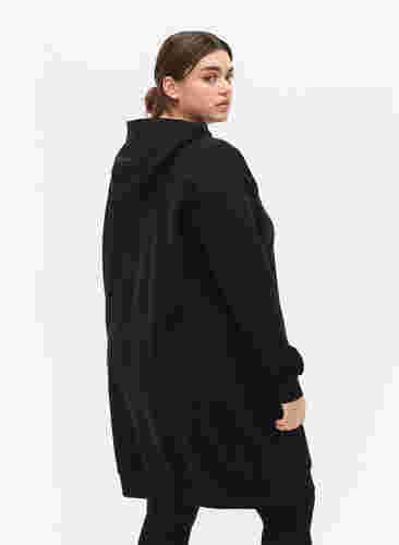 Pulloverkleid mit Kapuze und Reißverschluss, Black, Model image number 1