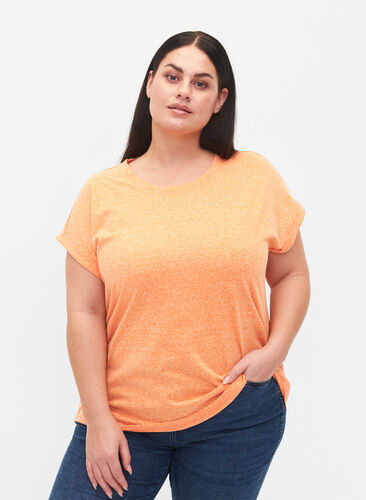 Melange-T-Shirt mit kurzen Ärmeln, Exuberance Mél, Model image number 0