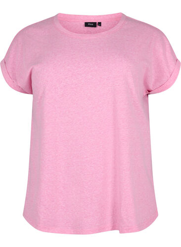 Melange-T-Shirt mit kurzen Ärmeln, Rosebloom Mél, Packshot image number 0
