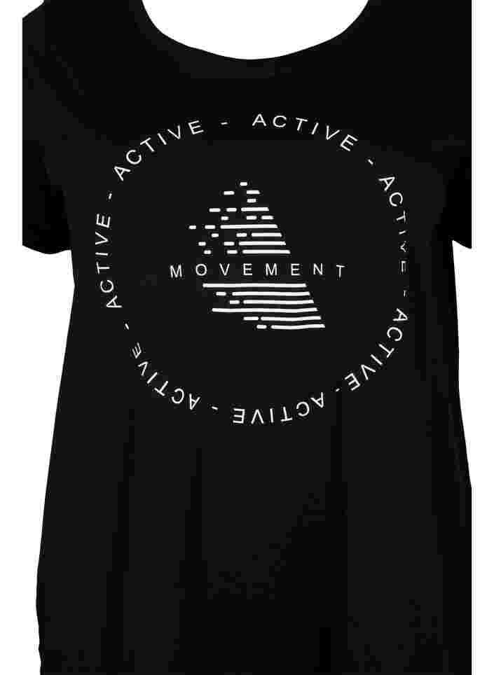 Trainings-T-Shirt mit Print, Black White Logo, Packshot image number 2