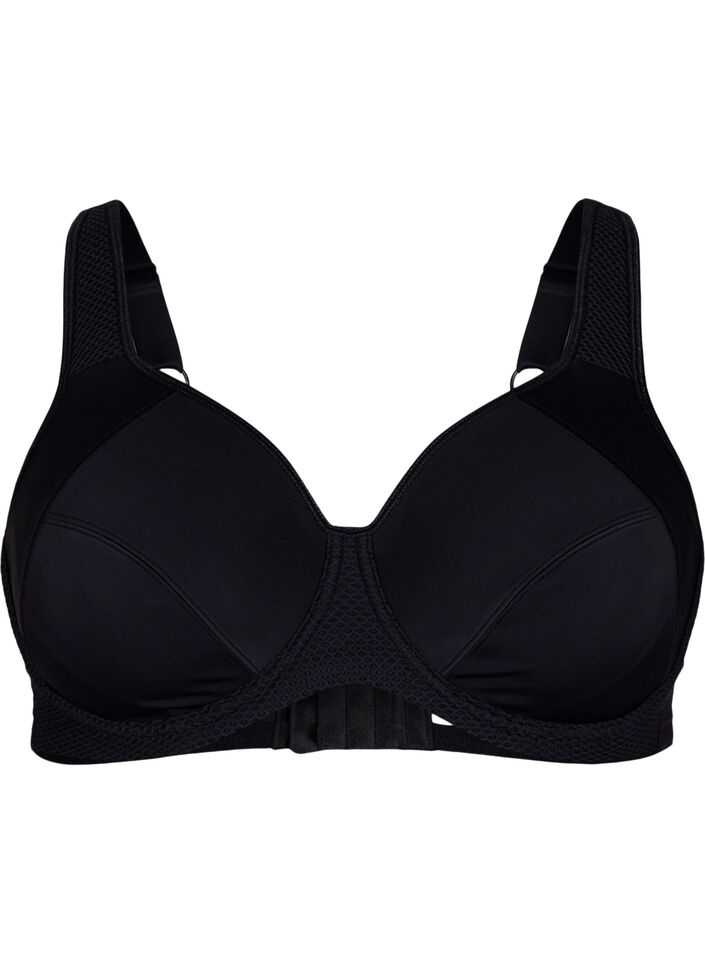 CORE, HIGH SUPPORT WIRE BRA &ndash; Sport-BH mit B&uuml;gel, Schwarz, Packshot image number 0