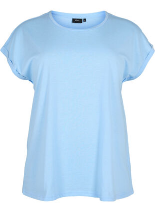 Kurzärmeliges T-Shirt aus einer Baumwollmischung, Serenity, Packshot image number 0