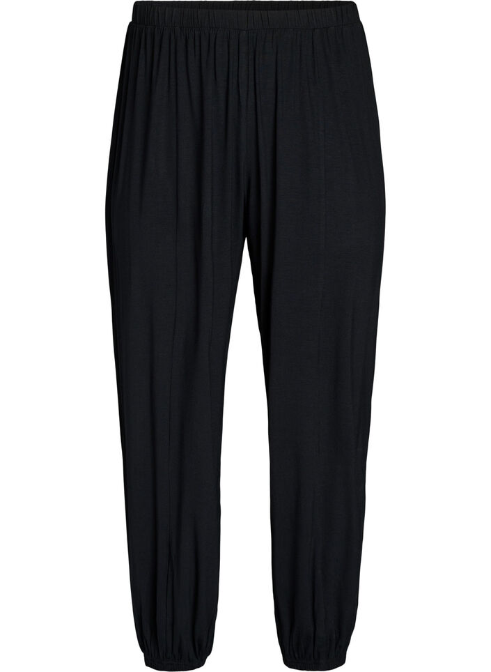Hoch taillierte Ballonhose aus Jersey, Schwarz, Packshot image number 0