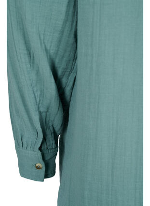 Lange Hemdbluse aus Baumwolle mit klassischem Kragen, Sagebrush Green, Packshot image number 3