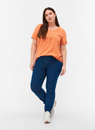 Kurzarm T-Shirt mit Print, Brandied Melon, Model image number 2