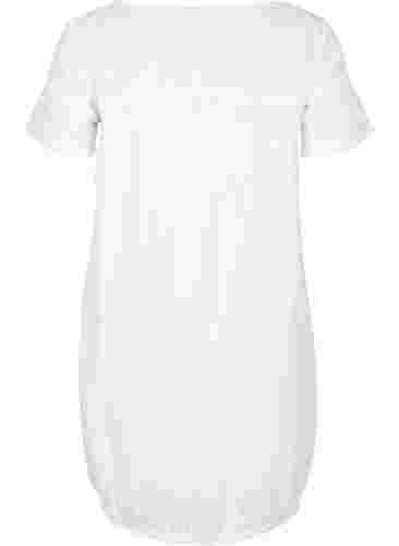 Kurzarm Kleid aus Baumwolle, Bright White, Packshot image number 1