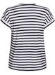 Gestreiftes T-Shirt mit V-Ausschnitt, Schwarz, Packshot image number 1