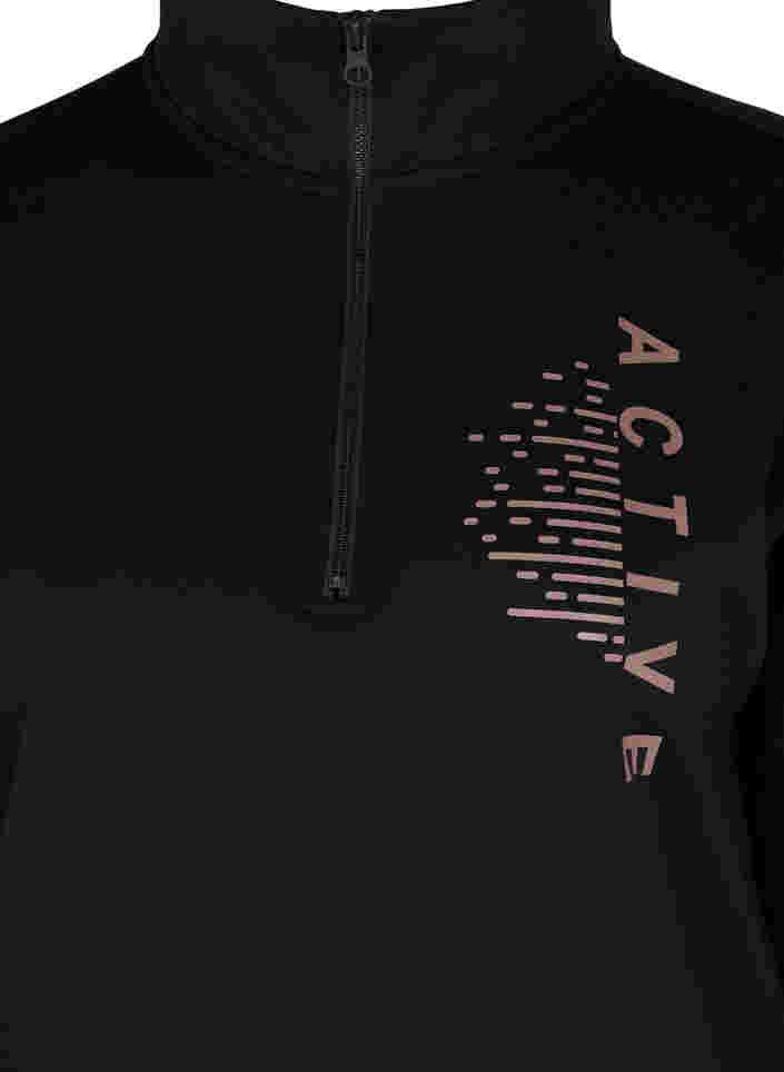 Hochgeschlossenes Sweatshirt mit Reißverschluss, Black, Packshot image number 2