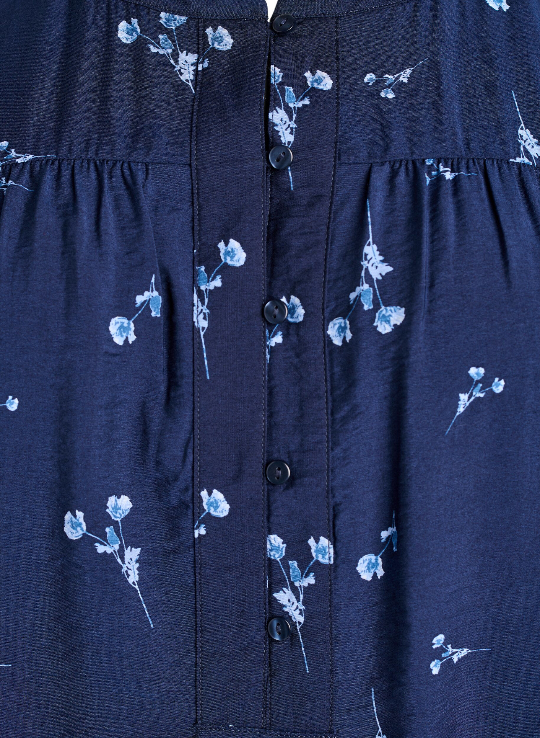ZizziBluse mit Knopfverschluss und kleinen Blumen, Blau, Packshot image number 2