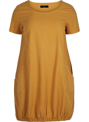 Kleid mit Taschen, Golden Yellow, Packshot image number 0