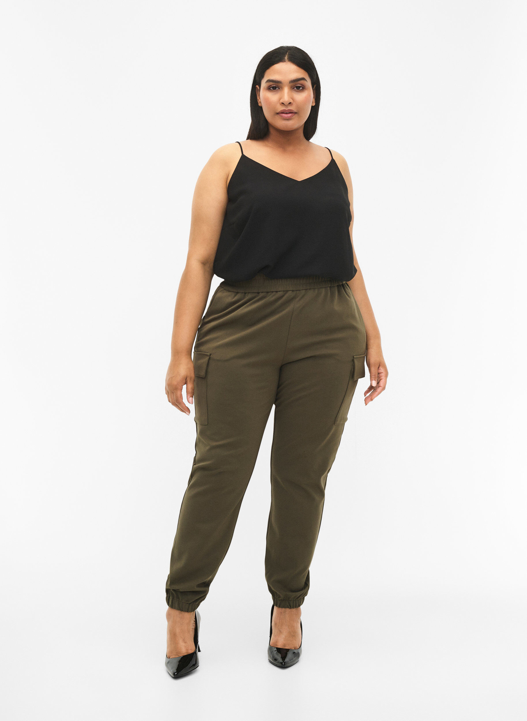 ZizziTr&auml;gertop mit V-Ausschnitt, Black, Model image number 2