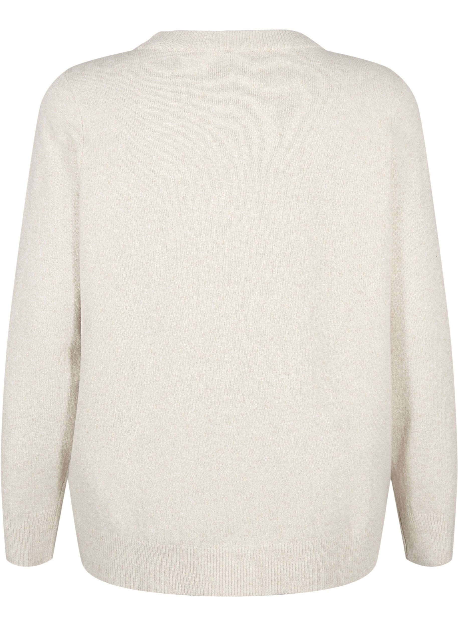 ZizziLangarmpullover mit Rundhalsausschnitt	, Pumice Stone Mel., Packshot image number 1