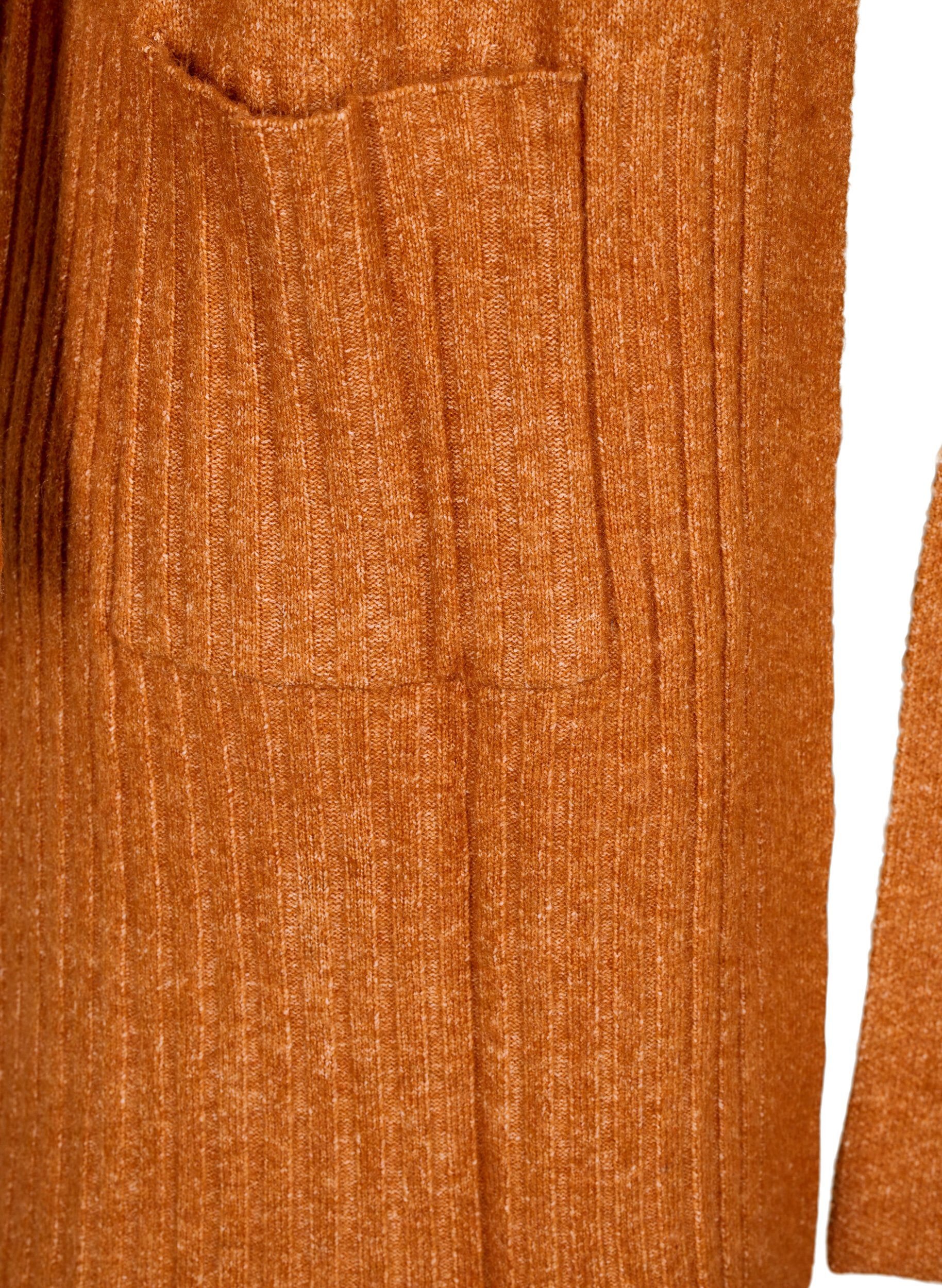 ZizziLange Strickjacke mit Taschen, Autumnal Mel., Packshot image number 3