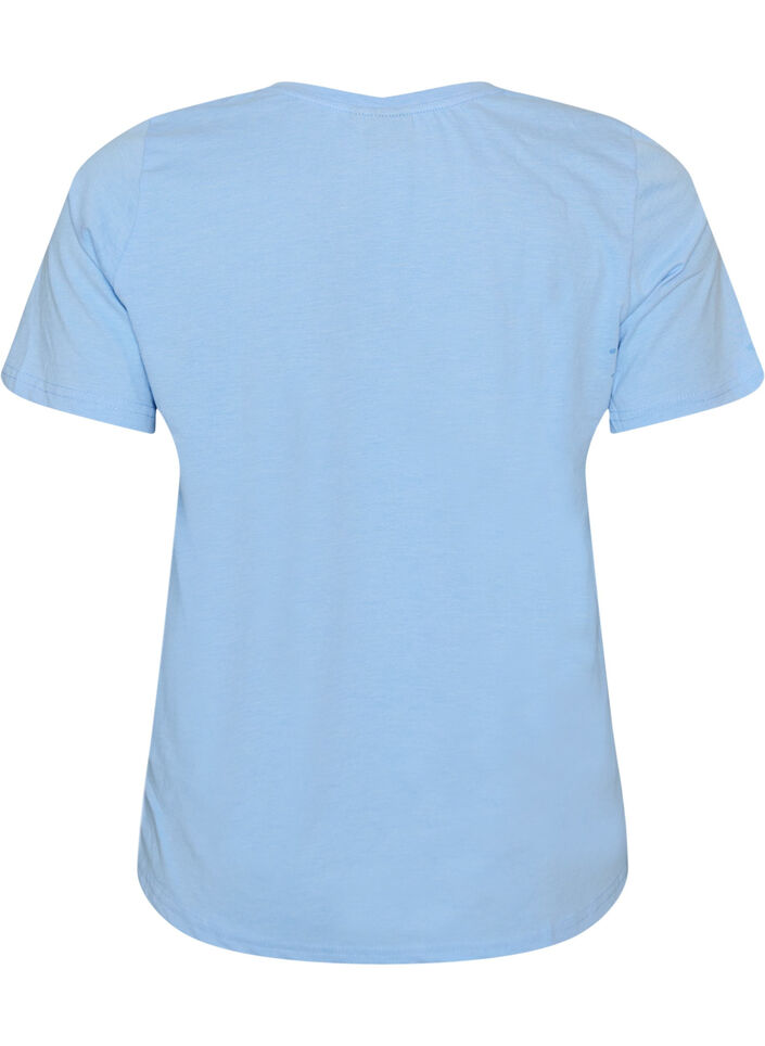 T-Shirt mit V-Ausschnitt, Blau, Packshot image number 1