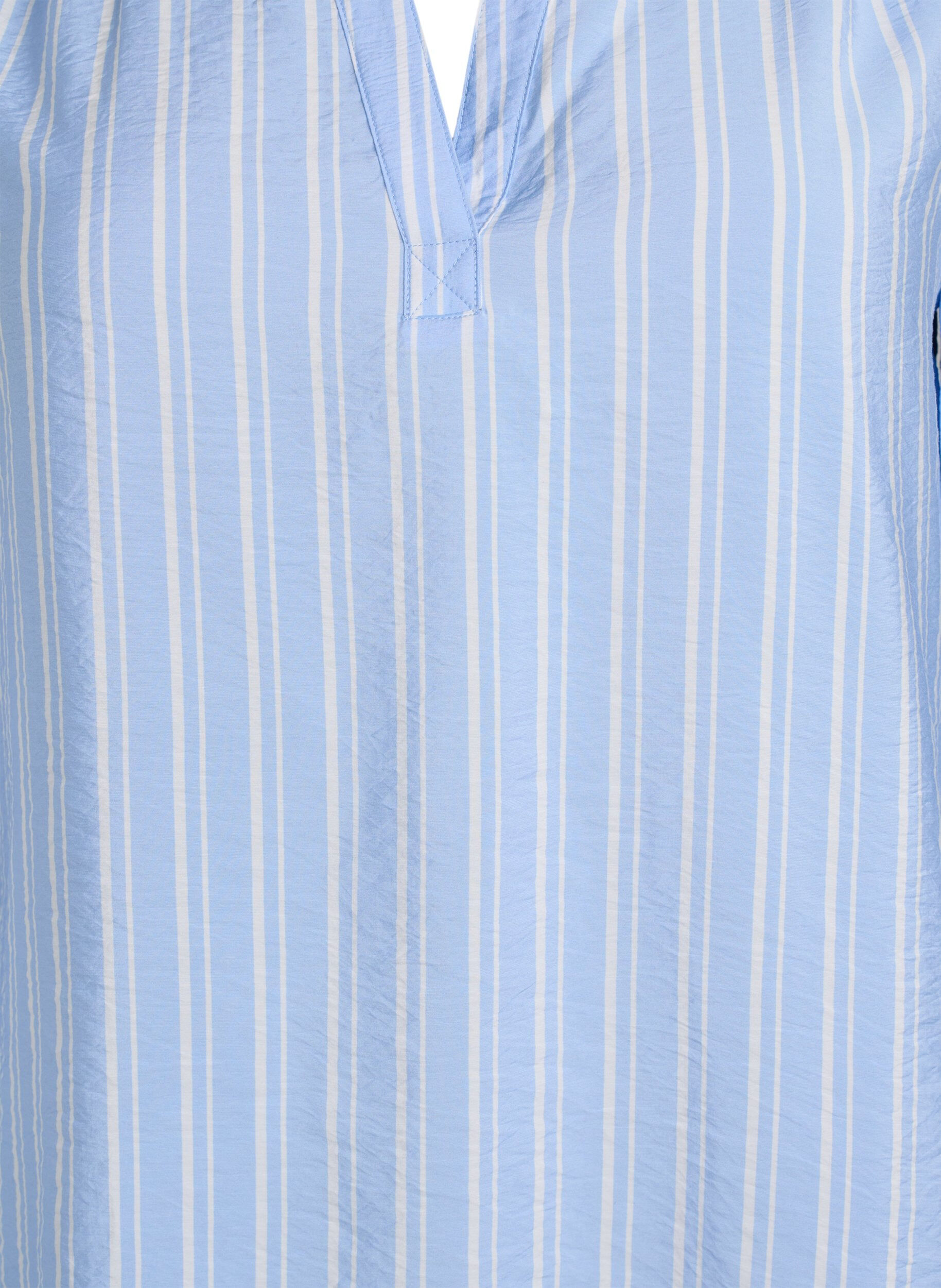 ZizziFLASH - Gestreiftes Bluse mit V-Ausschnitt, Blau, Packshot image number 2