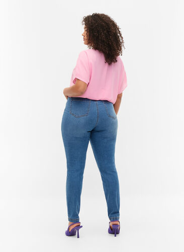 Hochtaillierte Bea-Jeans mit Super Slim Fit, Light blue, Model image number 1