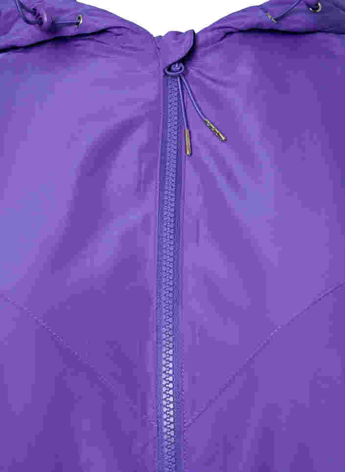 Kurze Jacke mit Kapuze und verstellbarer Saum, Purple Opulence, Packshot image number 2