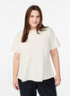 Kurzärmelige Bluse mit formgebenden Abnähern, Beige, Model image number 0