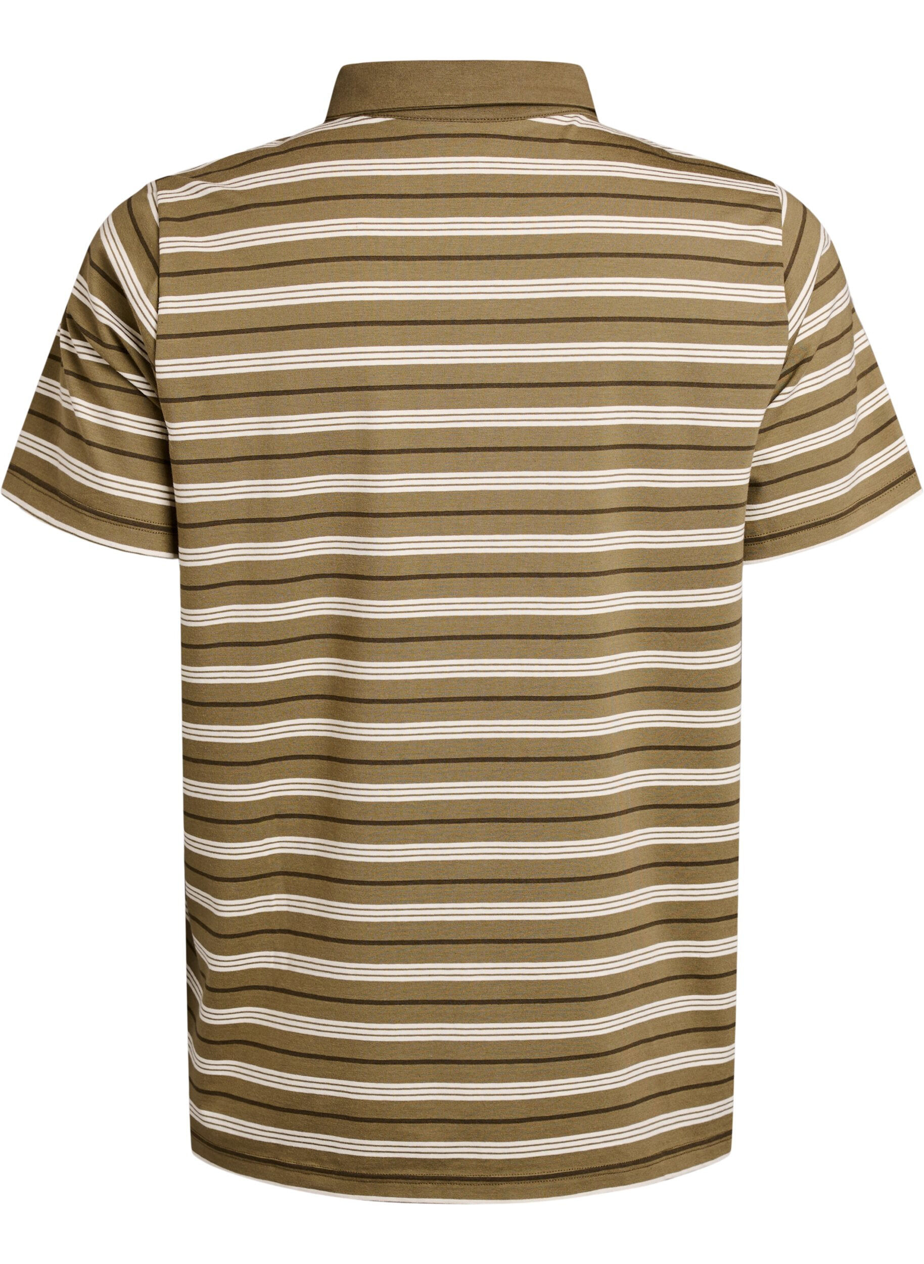 ZizziPoloshirt mit Streifen und kurzen &Auml;rmeln, Gr&uuml;n, Packshot image number 1