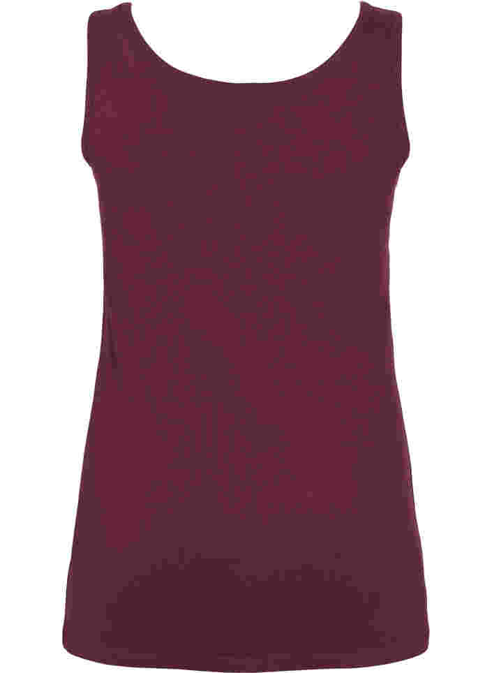 Einfarbiges basic Top aus Baumwolle, Winetasting, Packshot image number 1