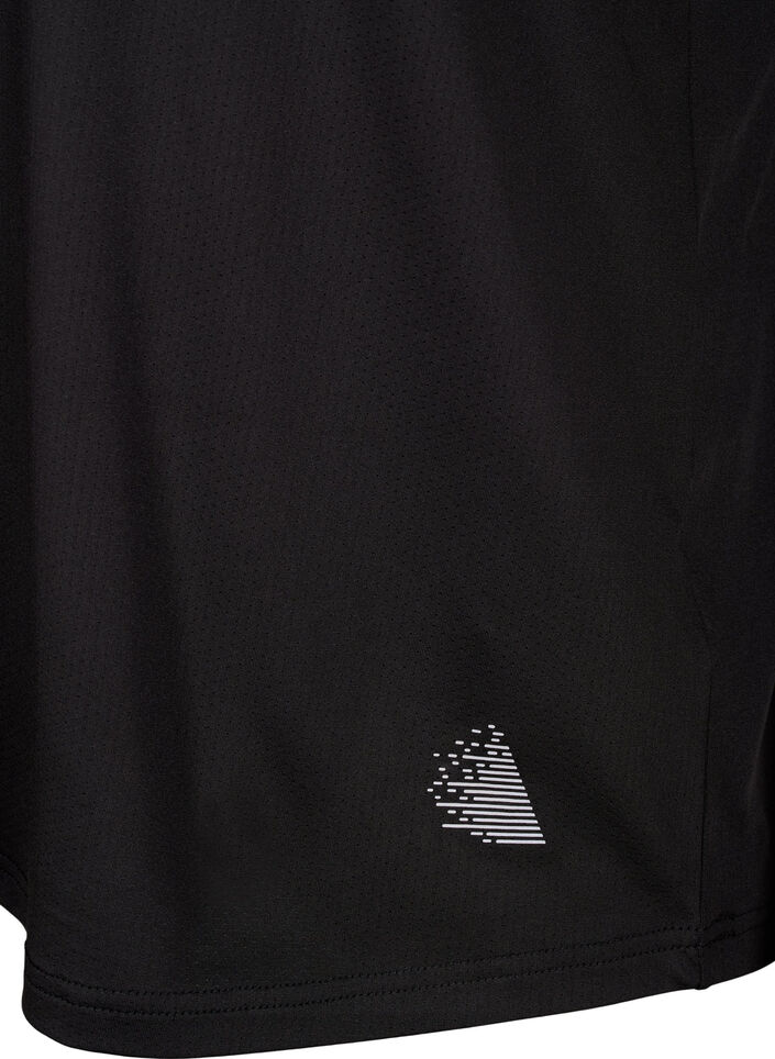 Polo-T-Shirt mit V-Ausschnitt, Black, Packshot image number 3