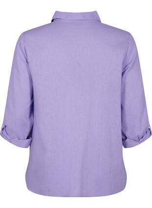 Hemdbluse mit Knopfverschluss in Baumwoll-Leinen-Mischung, Lavender, Packshot image number 1