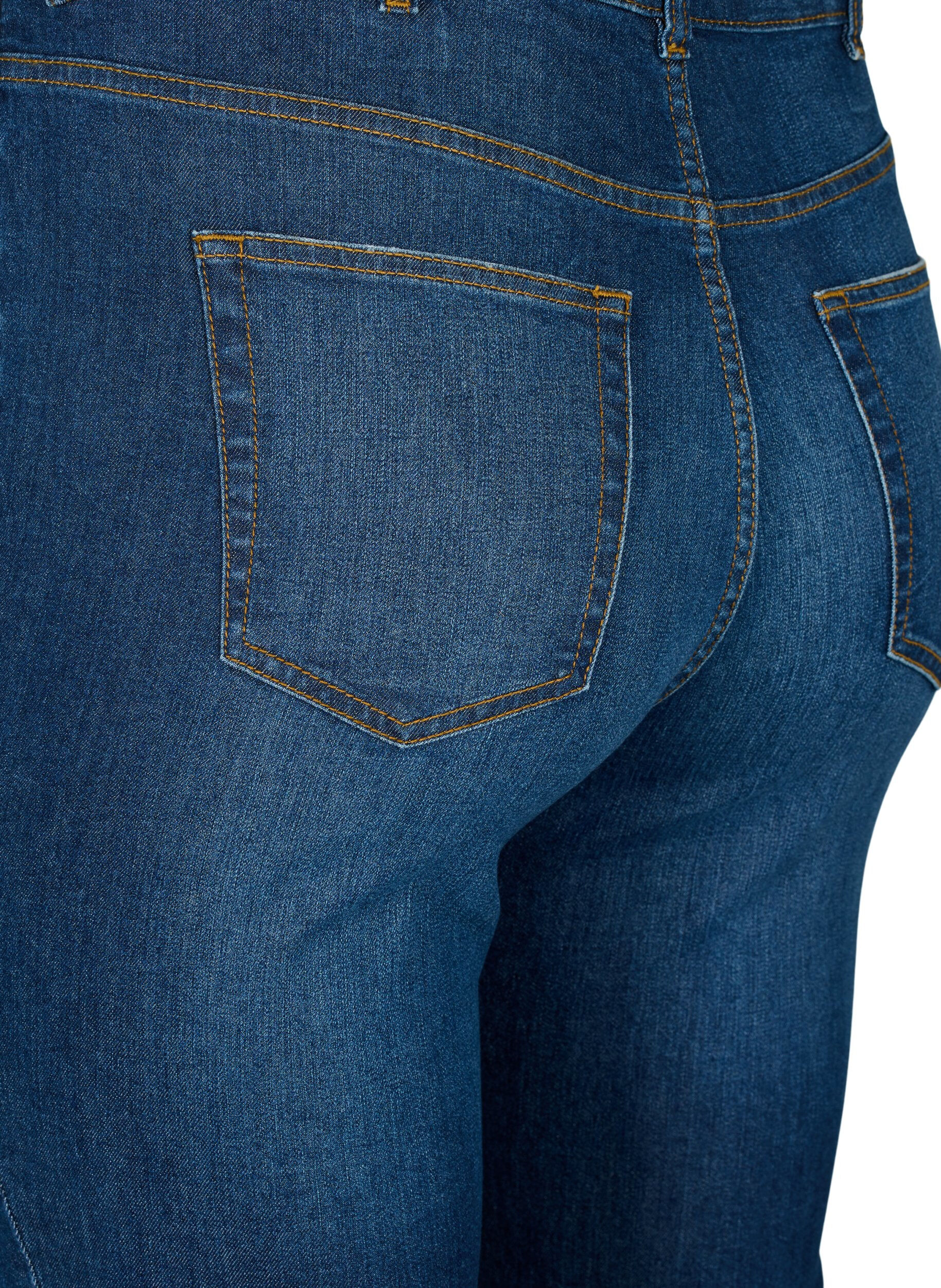 ZizziSuper schlanke Amy Jeans mit Zerst&ouml;rung und hoher Taille, Dark blue, Packshot image number 4