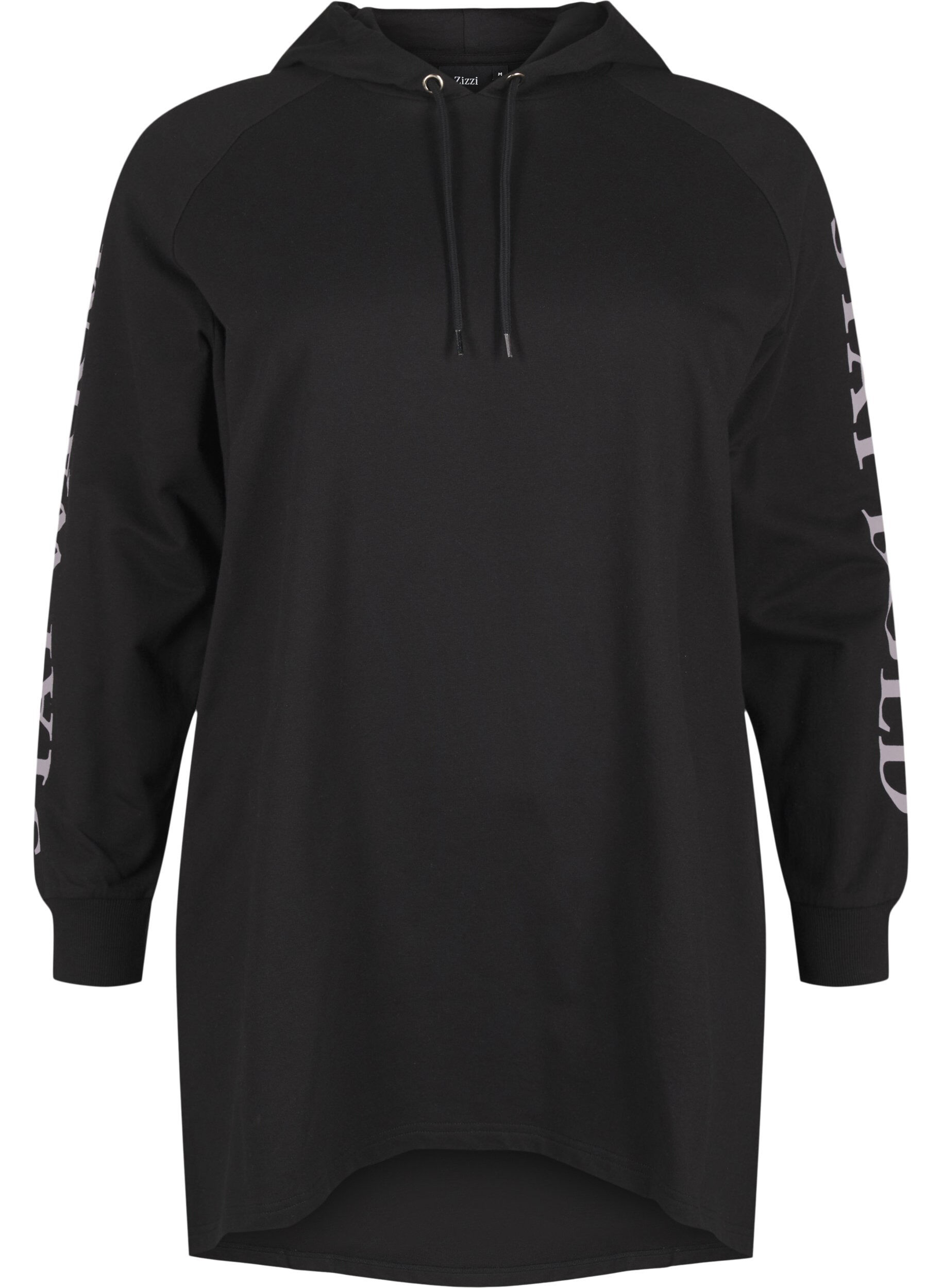 ZizziOversize-Sweatshirt mit Print an den &Auml;rmeln, Black w. Silver, Packshot image number 0