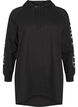 Oversize-Sweatshirt mit Print an den Ärmeln, Black w. Silver, Packshot image number 0