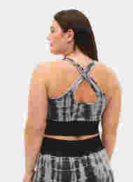 Nahtloser Sport-BH mit gekreuztem Rücken, Black Tie Dye, Model