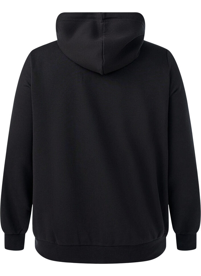 Kapuzensweatshirt mit Rei&szlig;verschluss und Taschen, Schwarz, Packshot image number 1