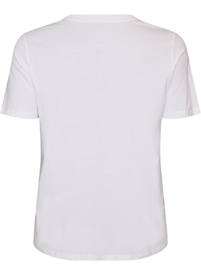 T-shirt aus Baumwolle mit Print, Wei&szlig;, Packshot