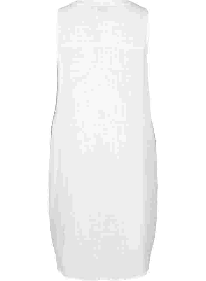 Ärmelloses Kleid aus Baumwolle, White, Packshot image number 1