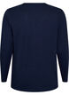 Langarmshirt mit V-Ausschnitt und Kn&ouml;pfen, Blau, Packshot image number 1