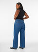 Jeans mit weitem Bein und hohem Bund, Blau, Model image number 1