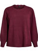 Strickbluse mit Wellenkante, Dunkles Bordeaux, Packshot image number 0