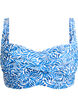 Wattierter Bikini-Oberteil mit Print, Blau, Packshot image number 0