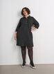 Kurzes Boucl&eacute;-Kleid mit Zierkn&ouml;pfen, Schwarz, Model image number 1